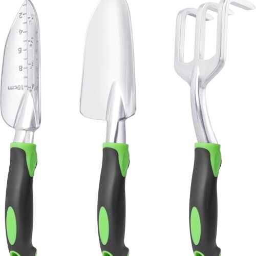 Garden Tool Set with Shovel Trowel and Hand Rake