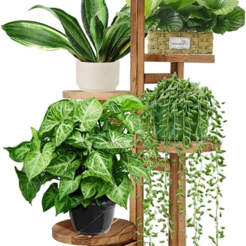 Tiered Tall Wood Plant Stand