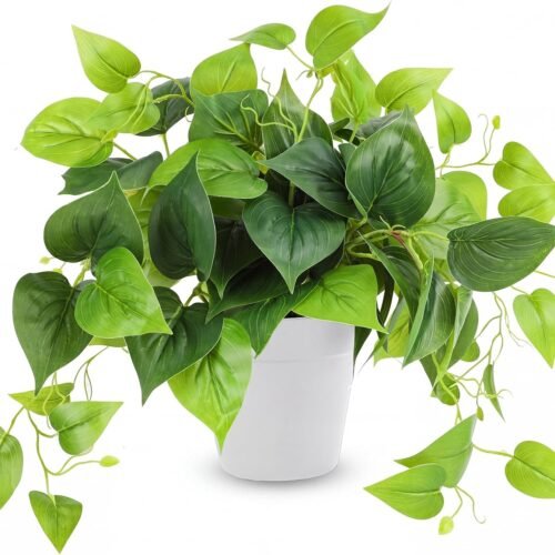 Artificial Pothos with Plastic Pot Fake Potted Plant