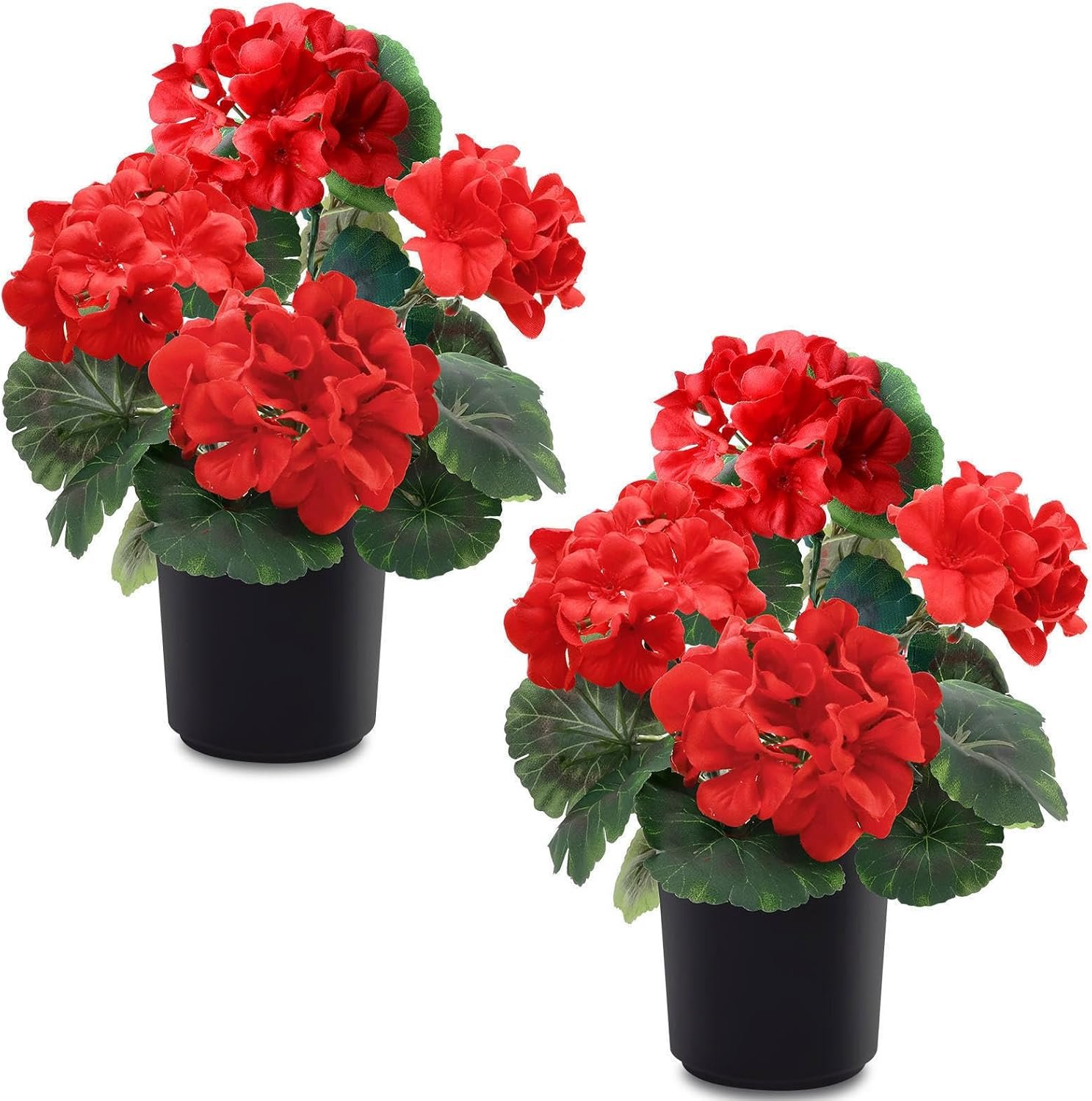 Artificial Geraniums Fake Flowers for Outdoors Silk