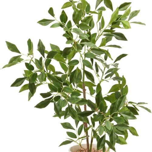 Artificial Potted Plants Faux Leaves Trees with Ceramic Pots