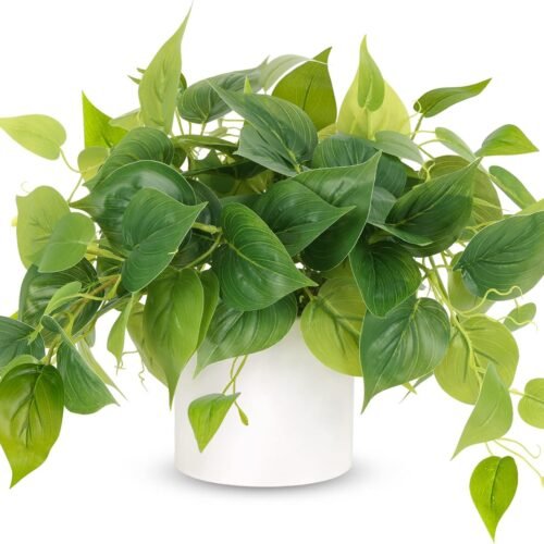 Faux Pothos Small Fake Plants Indoor Fake Potted Plant
