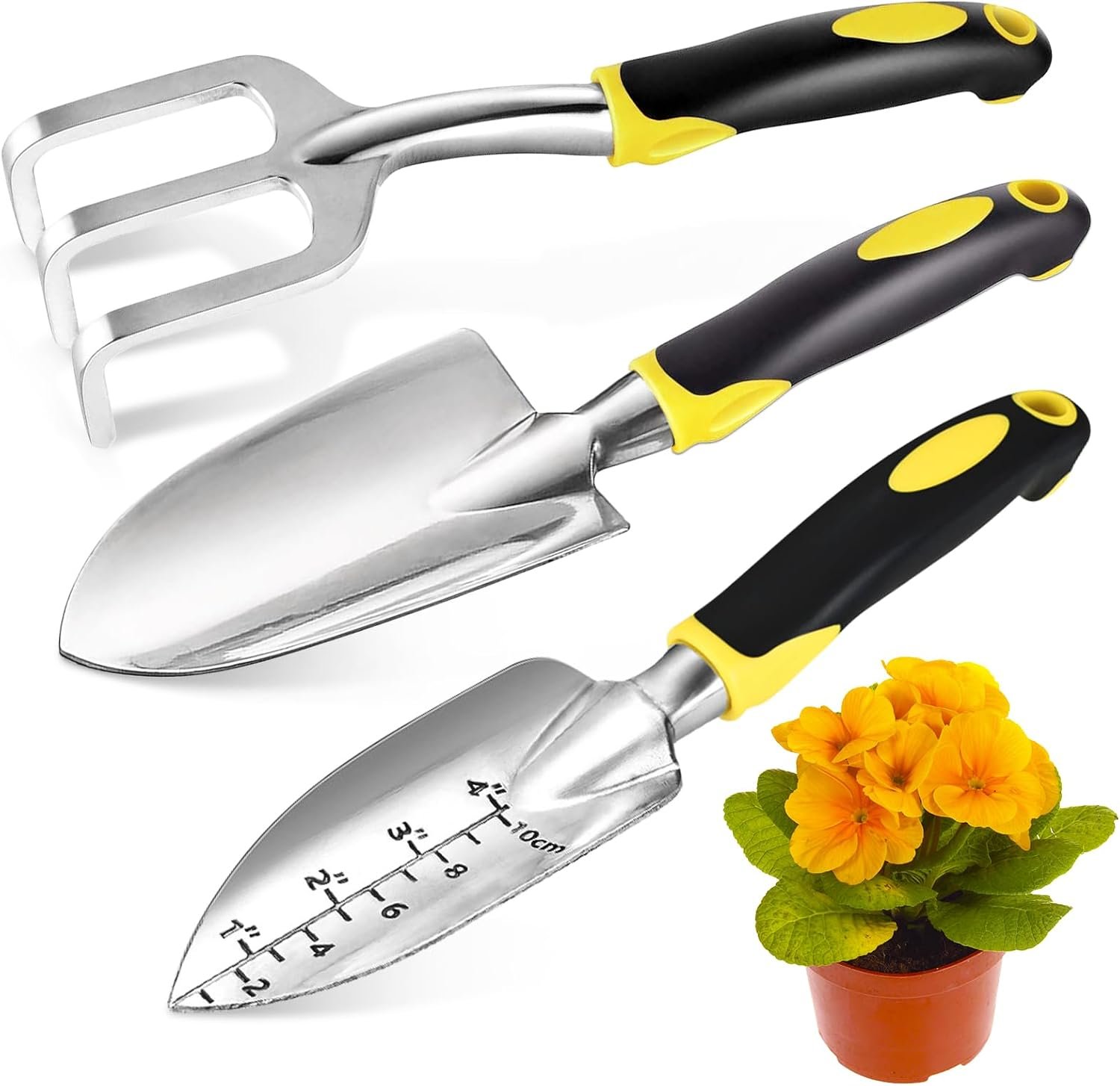 Garden Shovel Trowel and Weeding Hand Rake Set