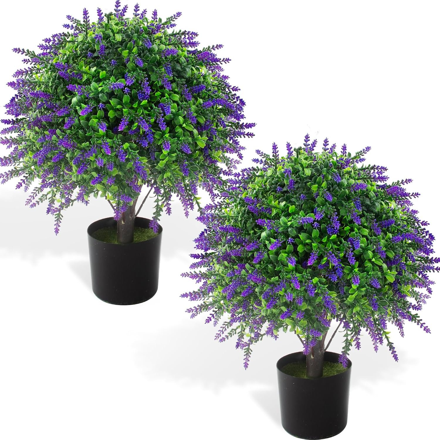 Artificial Lavender Topiary Ball Trees Potted