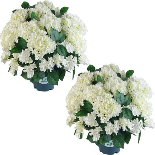 Artificial Hydrangea Bush Potted Faux Hydrangea
