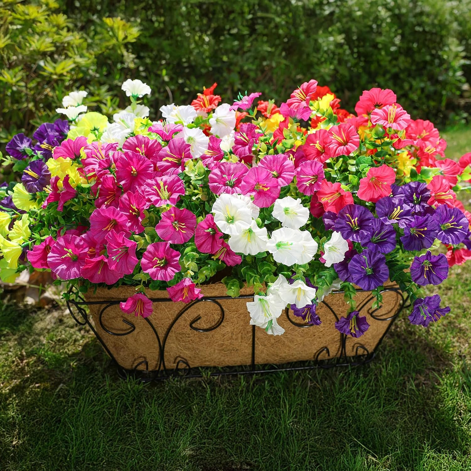 Artificial Flowers for Outdoors Fake Silk Morning Glory