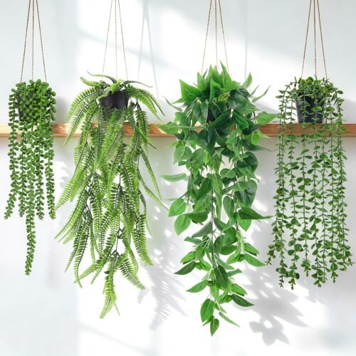 Fake Hanging Ivy Vine Faux Eucalyptus Boston Fern String of Pearls
